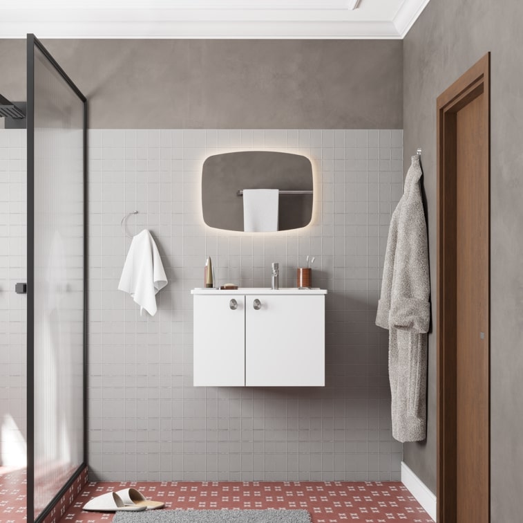 COZIMAX - GABINETE PARA BANHEIRO EM A�O TARUM� 60CM BRANCO